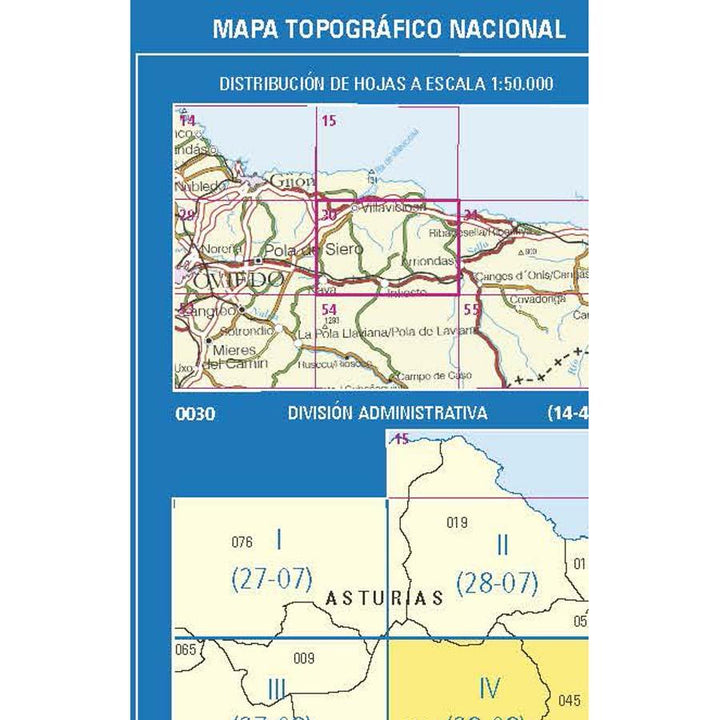 Carte topographique de l'Espagne n° 0030.4 - Les Arriondes | CNIG - 1/25 000 carte pliée CNIG 