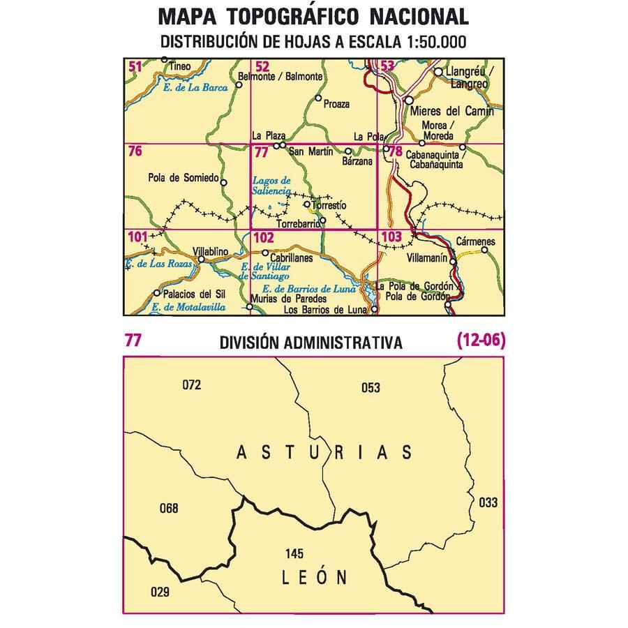 Carte topographique de l'Espagne n° 0077 - La Plaza / San Martín | CNIG - 1/50 000 carte pliée CNIG 