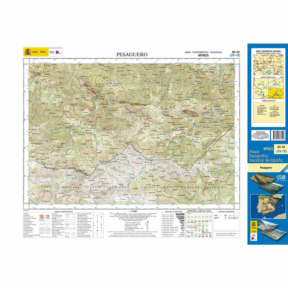 Carte topographique de l'Espagne n° 0081.4 - Pesaguero | CNIG - 1/25 000 carte pliée La Compagnie des Cartes - Le voyage et la randonnée 