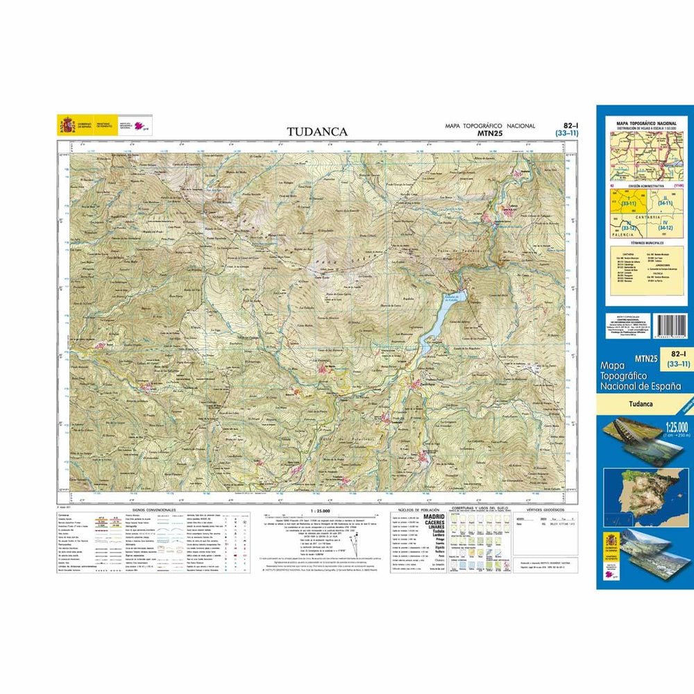 Carte topographique de l'Espagne n° 0082.1 - Tudanca | CNIG - 1/25 000 carte pliée CNIG 