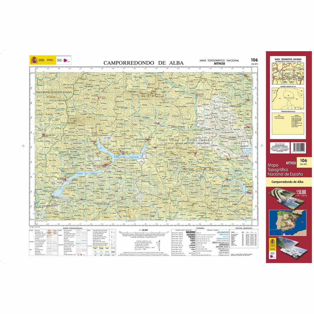 Carte topographique de l'Espagne n° 0106 - Camporredondo de Alba | CNIG - 1/50 000 carte pliée CNIG 