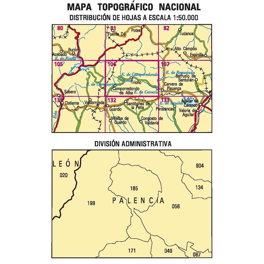 Carte topographique de l'Espagne n° 0106 - Camporredondo de Alba | CNIG - 1/50 000 carte pliée CNIG 