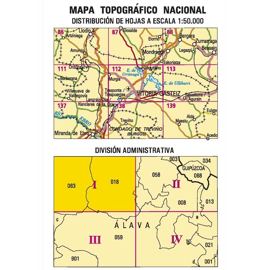Carte topographique de l'Espagne n° 0112.1 - Murgia | CNIG - 1/25 000 carte pliée CNIG 