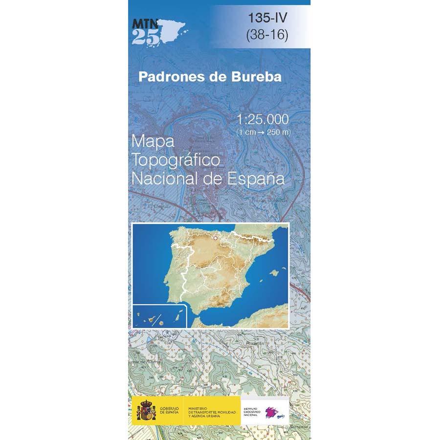 Carte topographique de l'Espagne n° 0135.4 - Padrones de Bureba | CNIG - 1/25 000 carte pliée CNIG 