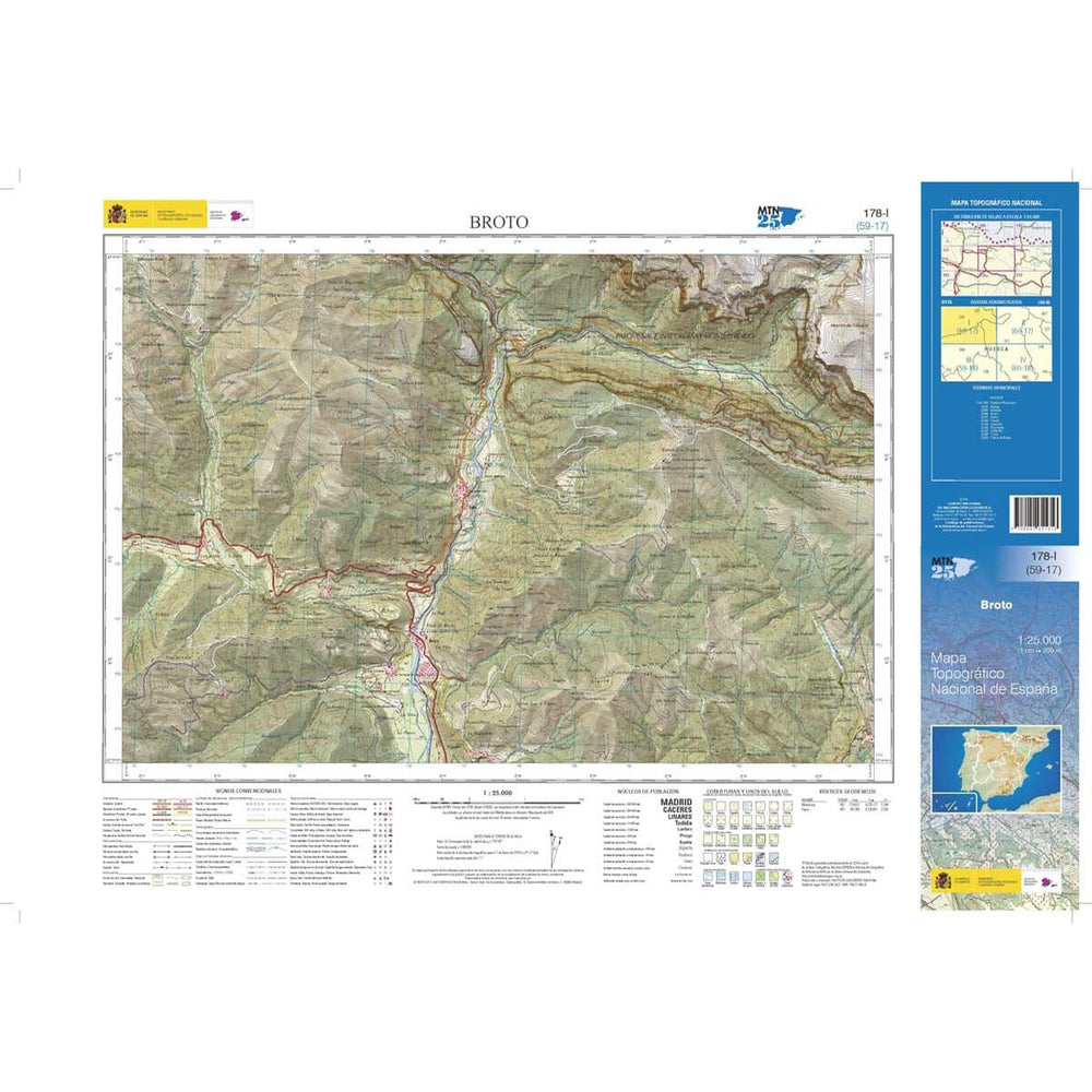 Carte topographique de l'Espagne n° 0178.1 - Broto | CNIG - 1/25 000 carte pliée CNIG 