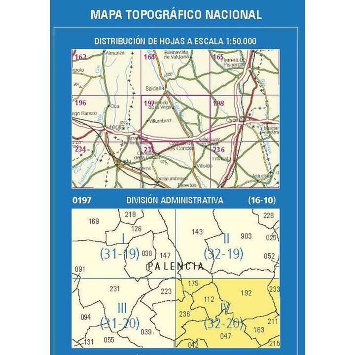 Carte topographique de l'Espagne n° 0197.4 - Carrion de los Condes | CNIG - 1/25 000 carte pliée CNIG 