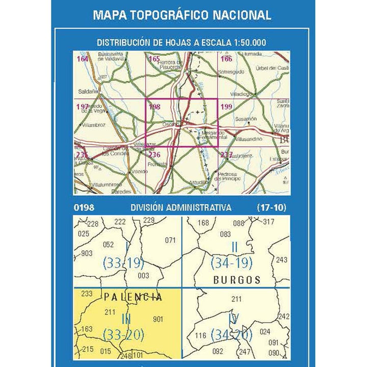 Carte topographique de l'Espagne n° 0198.3 - Osorno | CNIG - 1/25 000 carte pliée CNIG 