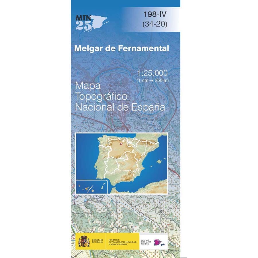Carte topographique de l'Espagne n° 0198.4 - Melgar de Fernamental | CNIG - 1/25 000 carte pliée CNIG 