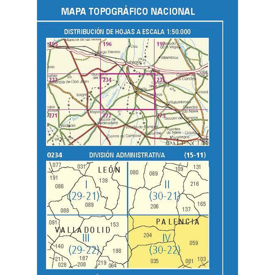 Carte topographique de l'Espagne n° 0234.4 - Cisneros | CNIG - 1/25 000 carte pliée CNIG 