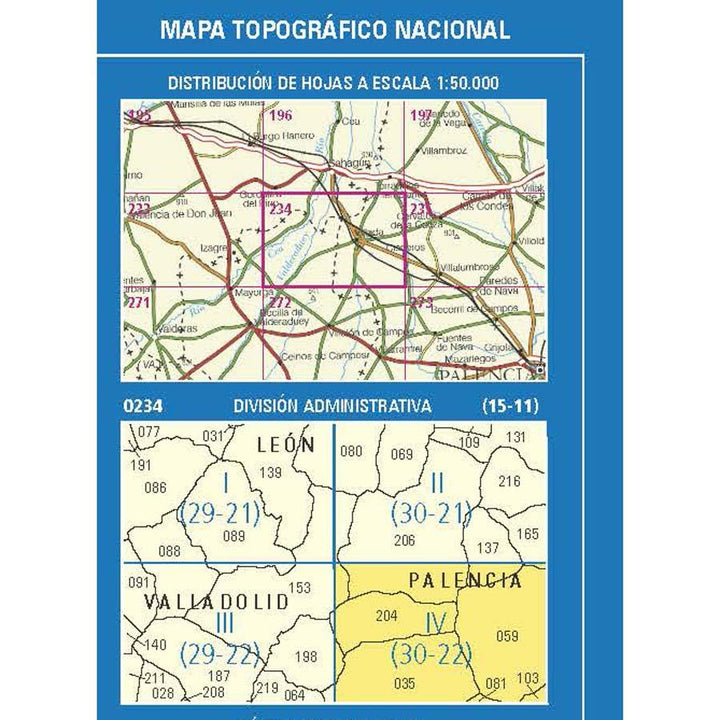 Carte topographique de l'Espagne n° 0234.4 - Cisneros | CNIG - 1/25 000 carte pliée CNIG 