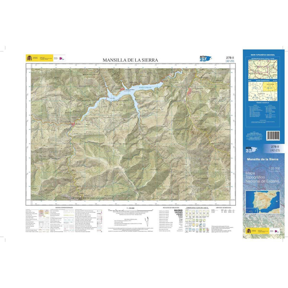 Carte topographique de l'Espagne n° 0278.2. - Mansilla de la Sierra | CNIG - 1/25 000 carte pliée CNIG 