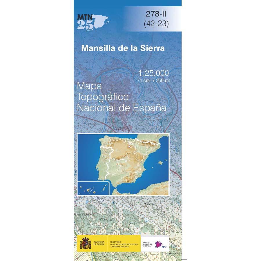 Carte topographique de l'Espagne n° 0278.2. - Mansilla de la Sierra | CNIG - 1/25 000 carte pliée CNIG 