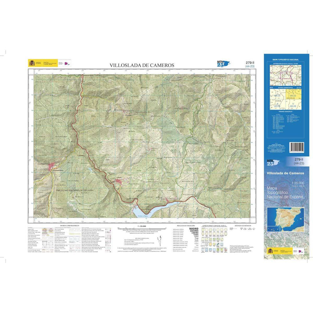 Carte topographique de l'Espagne n° 0279.2 - Villoslada de Cameros | CNIG - 1/25 000 carte pliée CNIG 