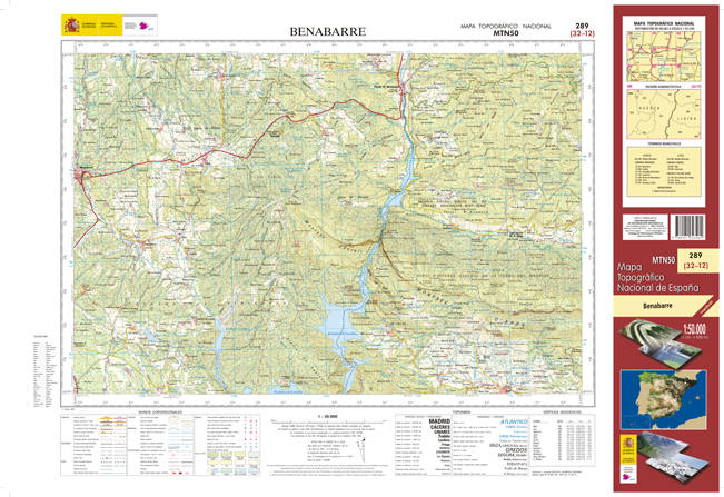 Carte topographique de l'Espagne n° 0289 - Benabarre | CNIG - 1/50 000 carte pliée CNIG 