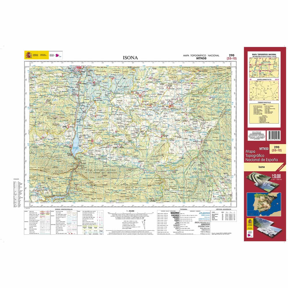 Carte topographique de l'Espagne n° 0290 - Isona | CNIG - 1/50 000 carte pliée CNIG 
