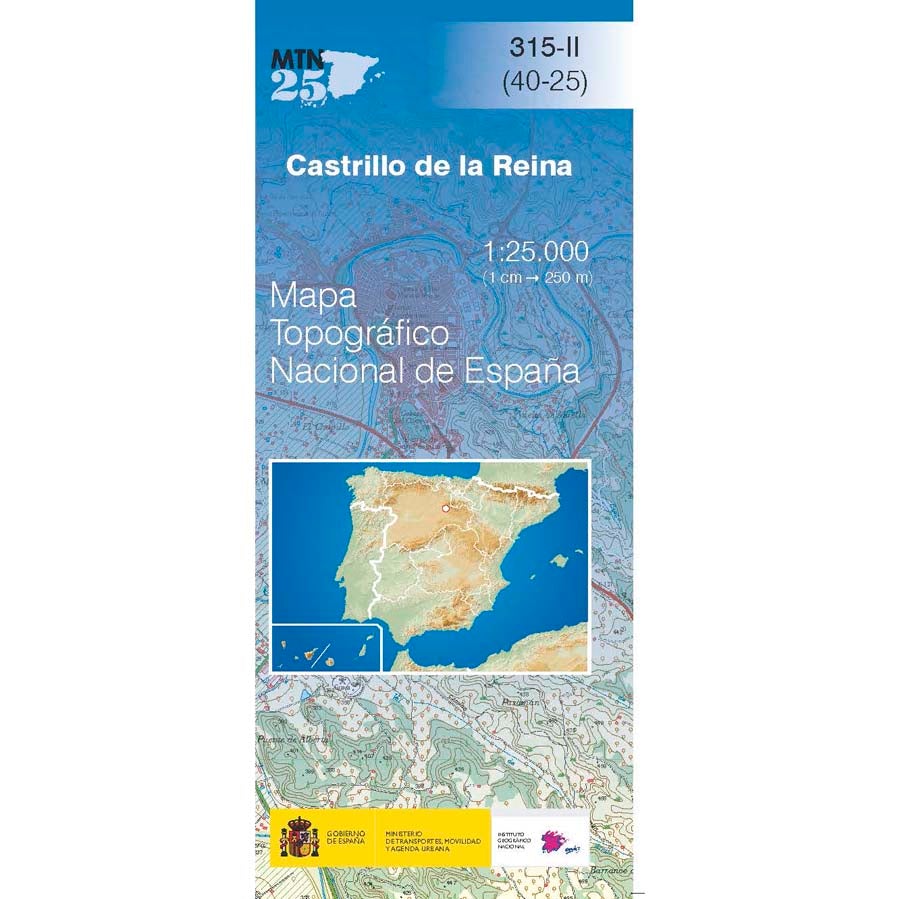 Carte topographique de l'Espagne n° 0315.2 - Castrillo de la Reina | CNIG - 1/25 000 carte pliée CNIG 