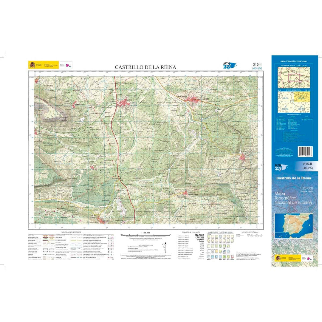 Carte topographique de l'Espagne n° 0315.2 - Castrillo de la Reina | CNIG - 1/25 000 carte pliée CNIG 