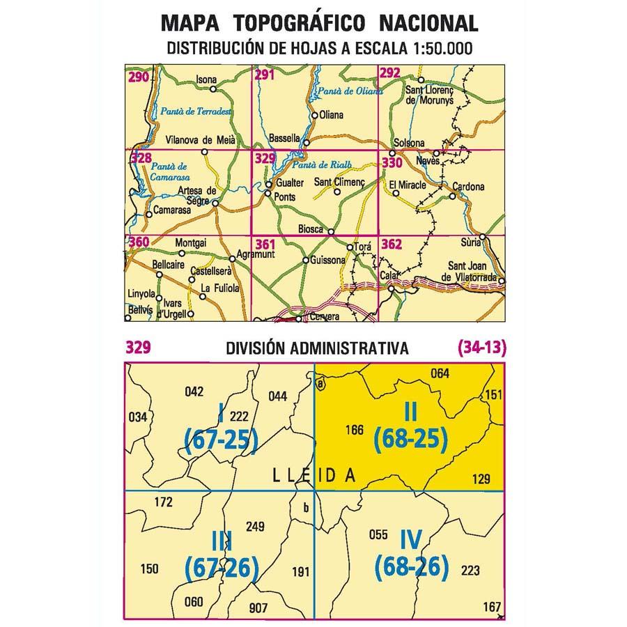 Carte topographique de l'Espagne n° 0329.2 - Sant Climenç | CNIG - 1/25 000 carte pliée CNIG 