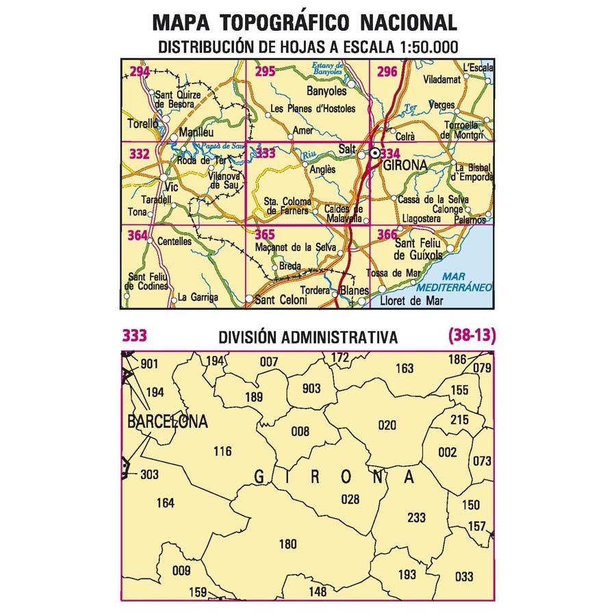 Carte topographique de l'Espagne n° 0333 - Santa Coloma de Farners | CNIG - 1/50 000 carte pliée La Compagnie des Cartes - Le voyage et la randonnée 