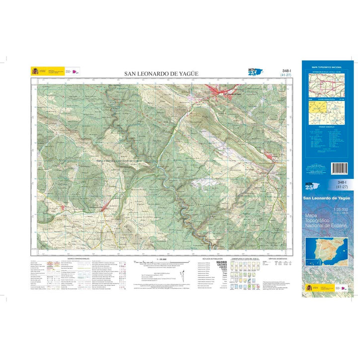 Carte topographique de l'Espagne n° 0348.1 - San Leonardo de Yagüe | CNIG - 1/25 000 carte pliée CNIG 