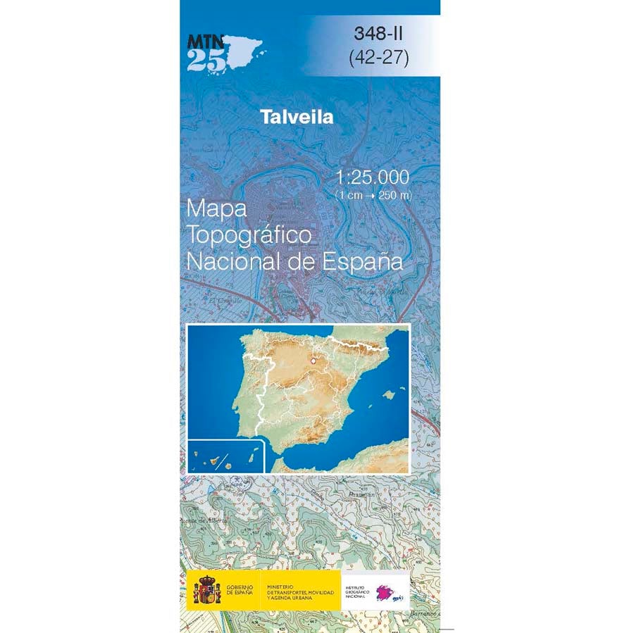 Carte topographique de l'Espagne n° 0348.2 - Talveila | CNIG - 1/25 000 carte pliée CNIG 