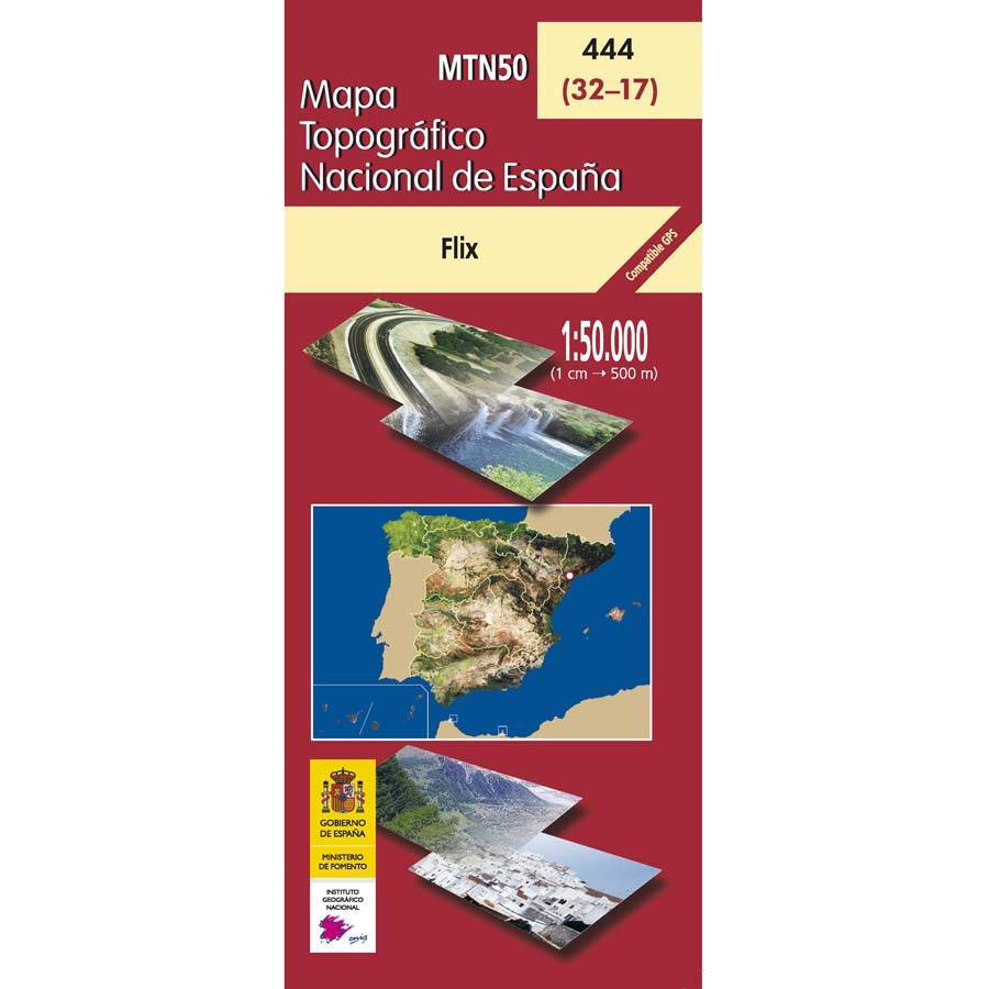 Carte topographique de l'Espagne n° 0444 - Flix | CNIG - 1/50 000 carte pliée CNIG 