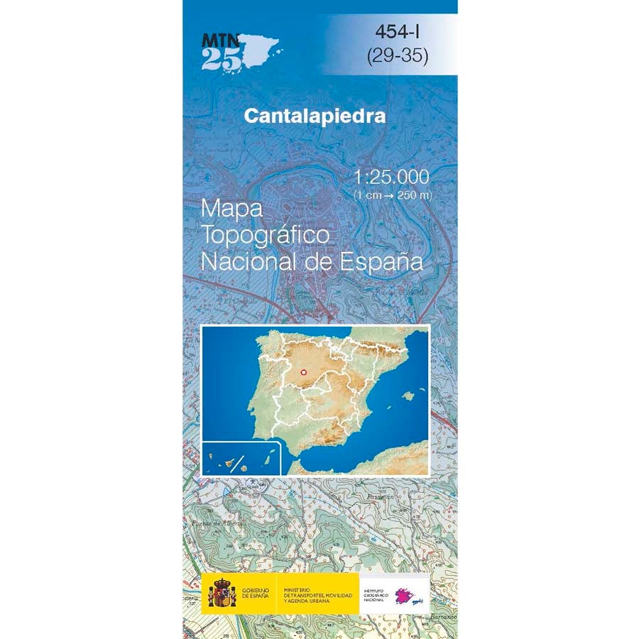 Carte topographique de l'Espagne n° 0454.1 - Cantalapiedra | CNIG - 1/25 000 carte pliée CNIG 