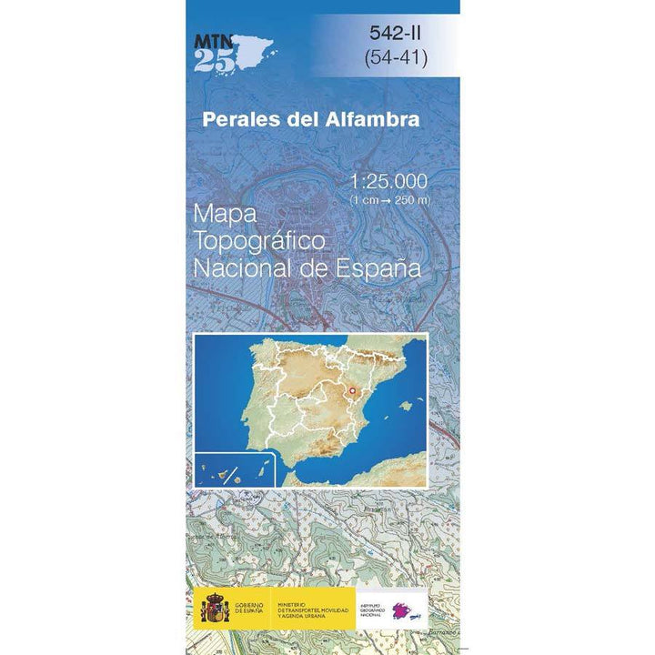 Carte topographique de l'Espagne n° 0542.2 - Perales del Alfambra | CNIG - 1/25 000 carte pliée CNIG 