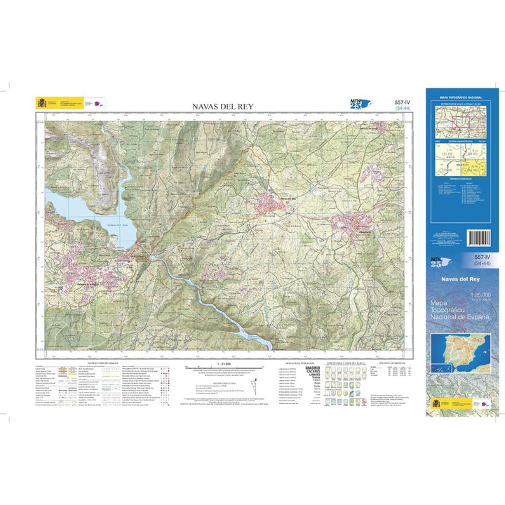 Carte topographique de l'Espagne n° 0557.4 - Navas del Rey | CNIG - 1/25 000 carte pliée CNIG 