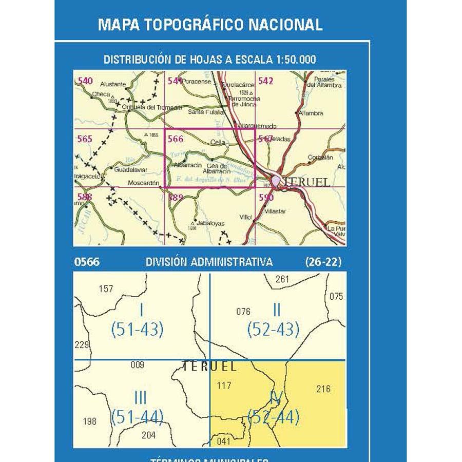 Carte topographique de l'Espagne n° 0566.4 - Gea de Albarracín | CNIG - 1/25 000 carte pliée CNIG 