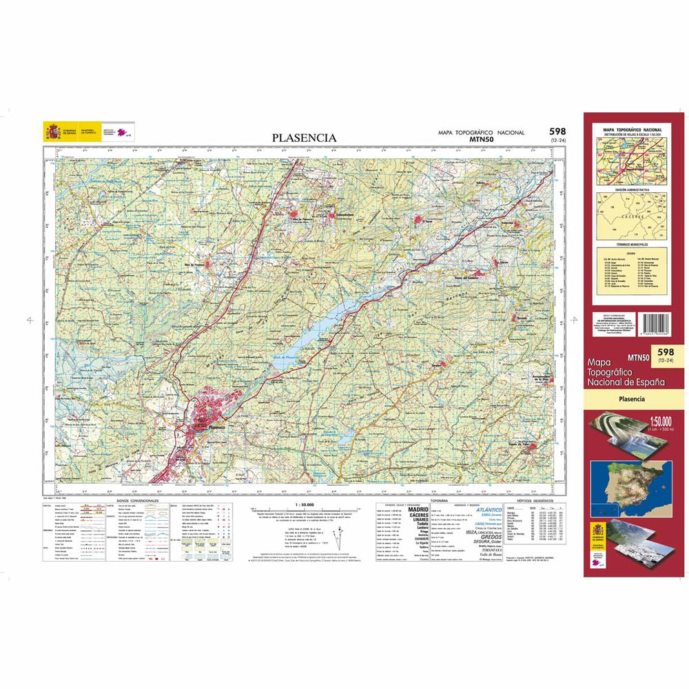 Carte topographique de l'Espagne n° 0598 - Plasencia | CNIG - 1/50 000 carte pliée CNIG 