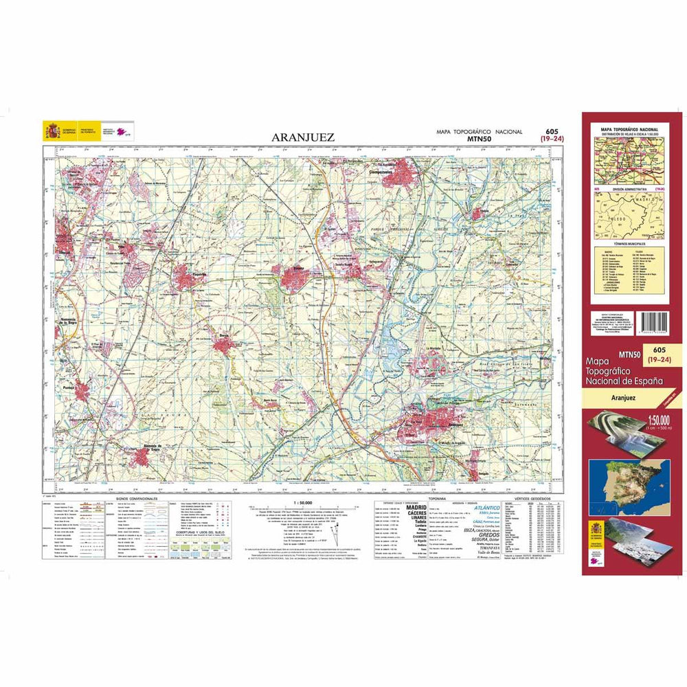 Carte topographique de l'Espagne n° 0605 - Aranjuez | CNIG - 1/50 000 carte pliée CNIG 