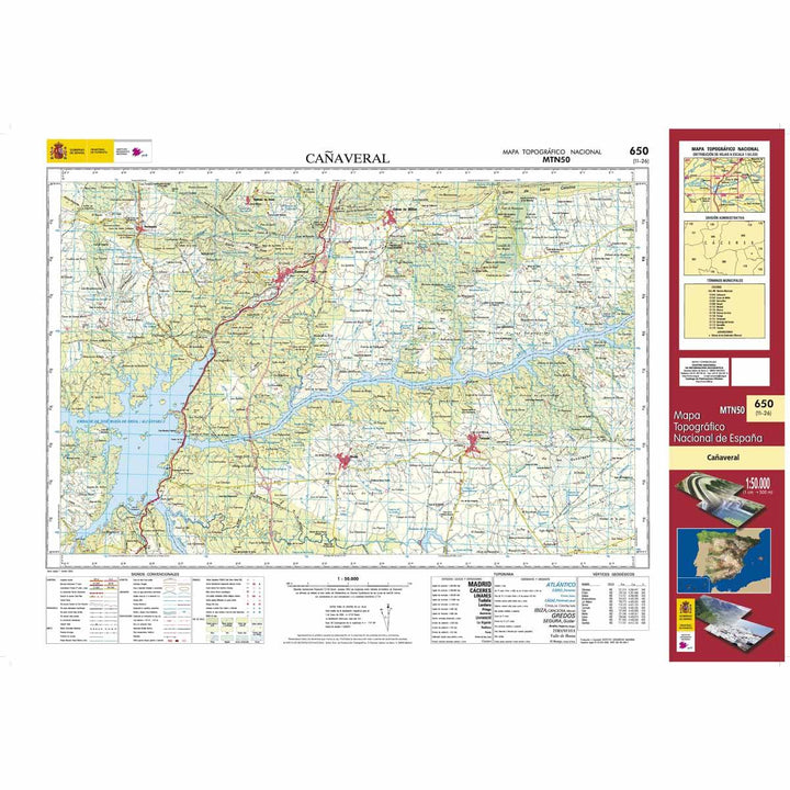 Carte topographique de l'Espagne n° 0650 - Cañaveral | CNIG - 1/50 000 carte pliée CNIG 
