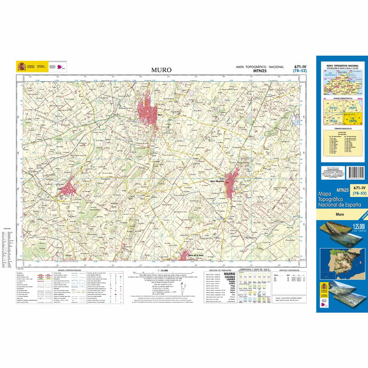 Carte topographique de l'Espagne n° 0671.4 - Muro (Mallorca) | CNIG - 1/25 000 carte pliée CNIG 