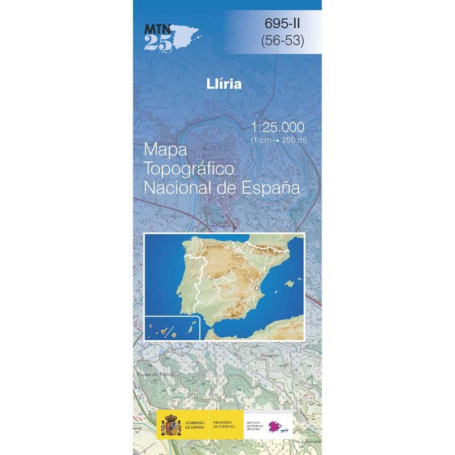 Carte topographique de l'Espagne n° 0695.2 - Llíria | CNIG - 1/25 000 carte pliée CNIG 