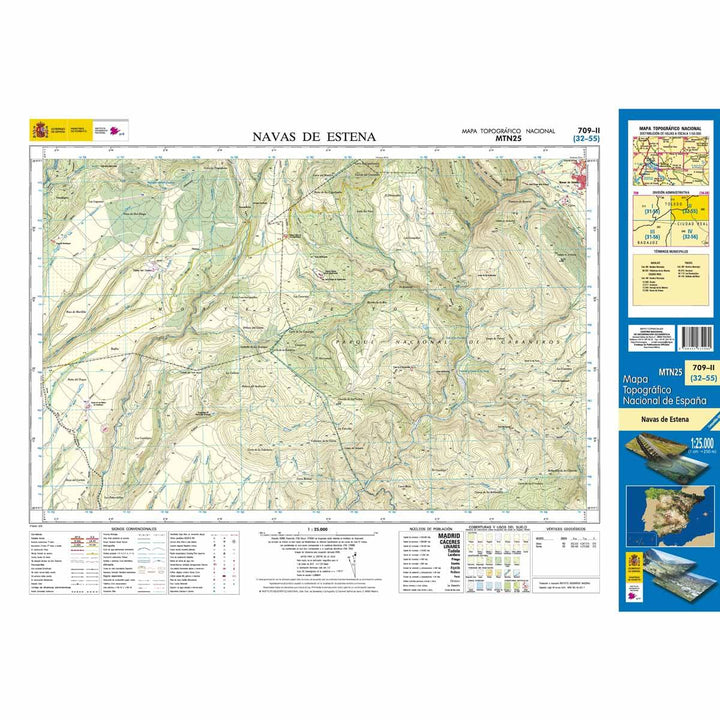 Carte topographique de l'Espagne n° 0709.2 - Navas De Estena | CNIG - 1/25 000 carte pliée CNIG 