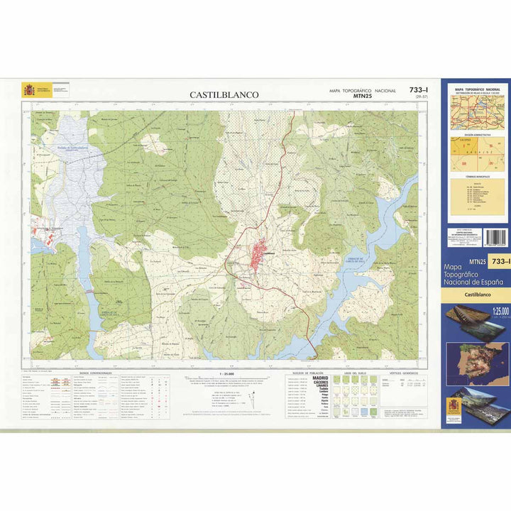 Carte topographique de l'Espagne n° 0733.1 - Castilblanco | CNIG - 1/25 000 carte pliée CNIG 