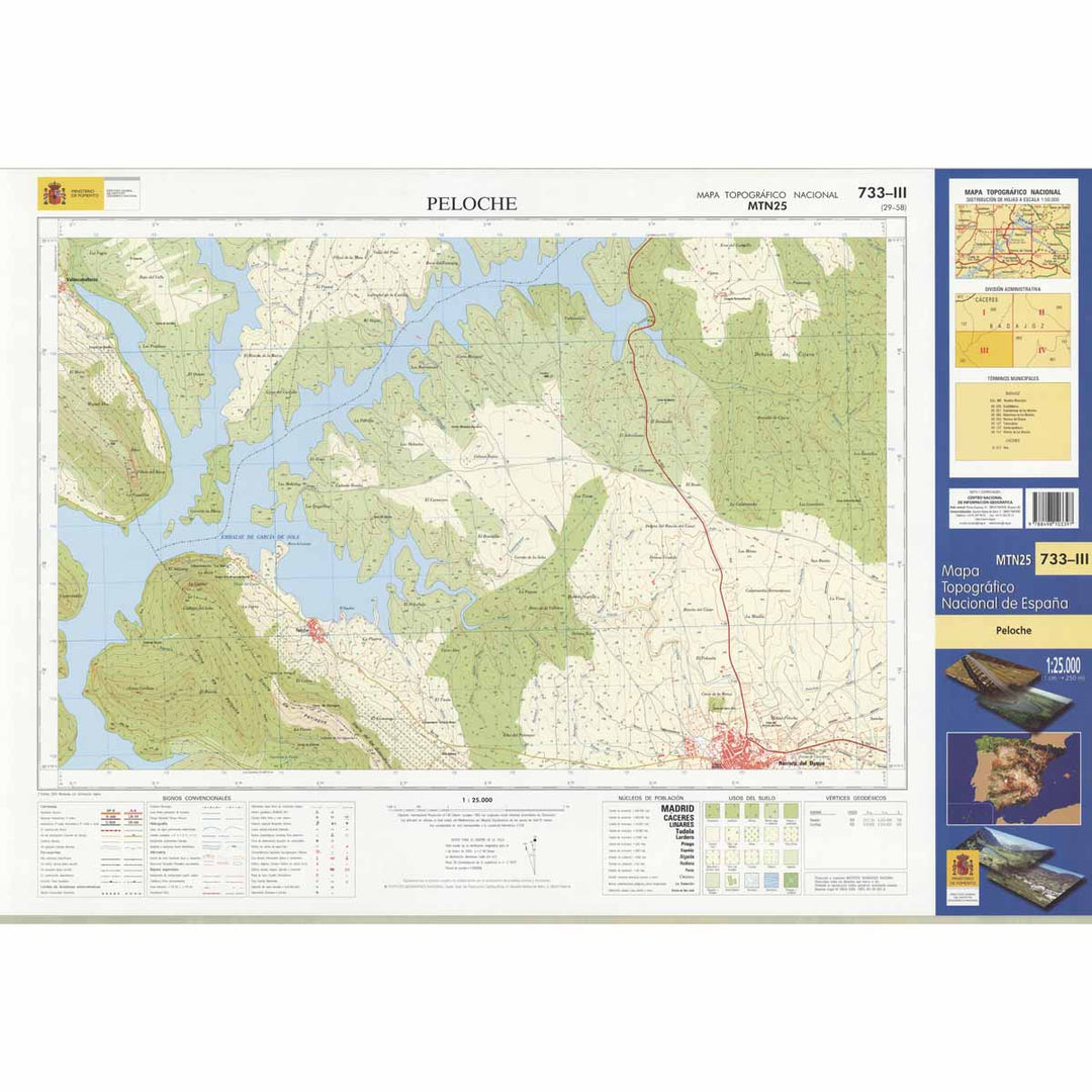 Carte topographique de l'Espagne n° 0733.3 - Peloche | CNIG - 1/25 000 carte pliée CNIG 