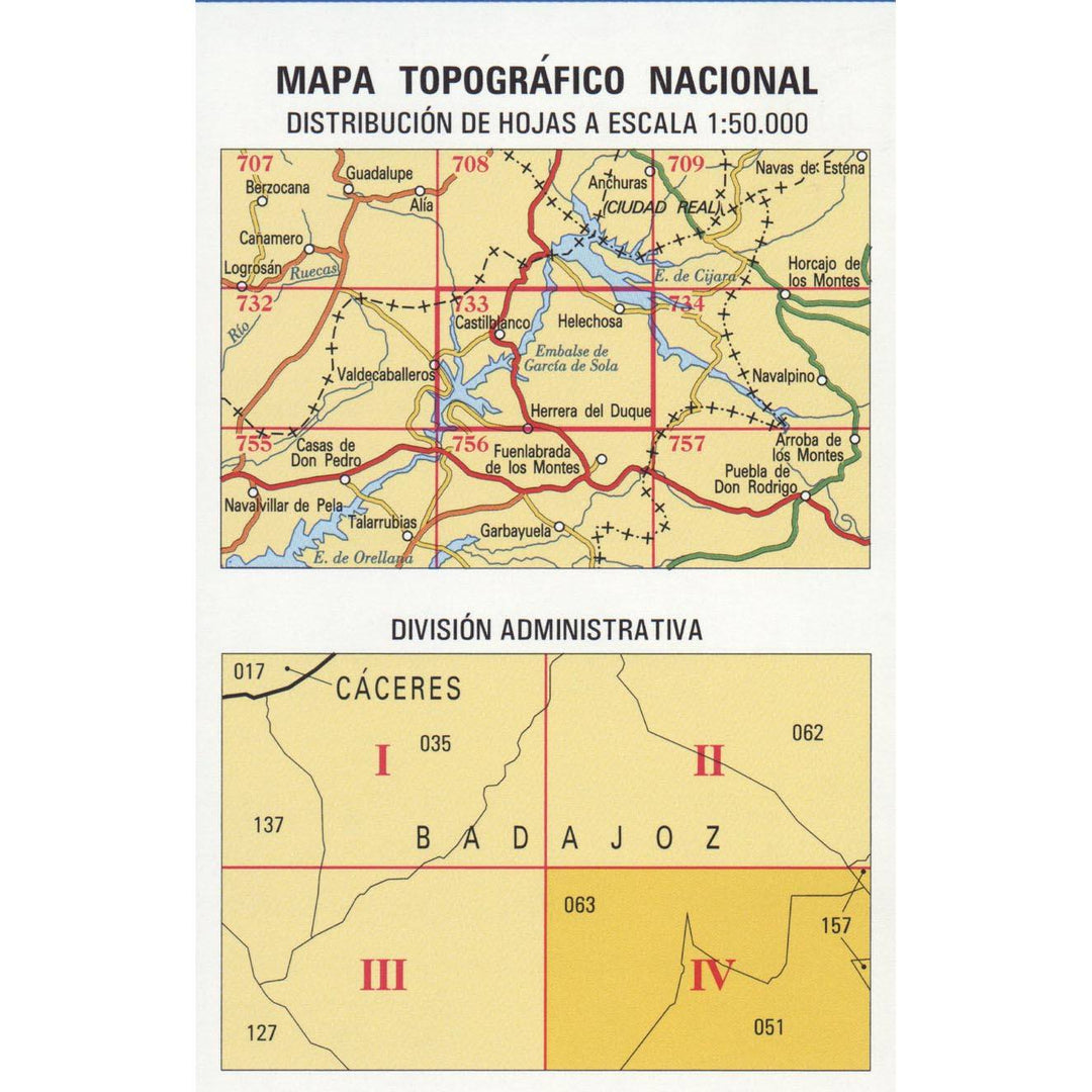 Carte topographique de l'Espagne n° 0733.4 - Cantos Negros | CNIG - 1/25 000 carte pliée CNIG 