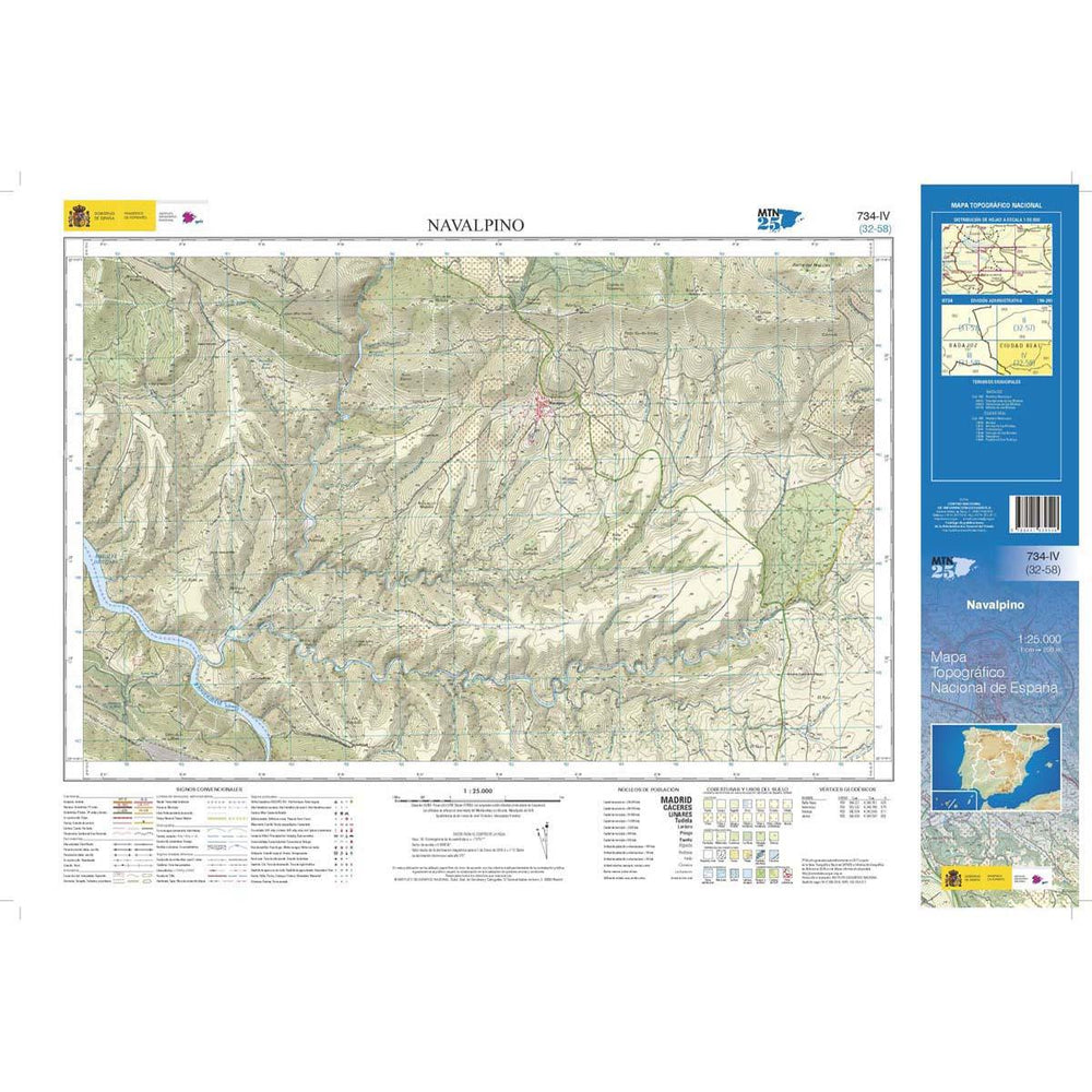 Carte topographique de l'Espagne n° 0734.4 - Navalpino | CNIG - 1/25 000 carte pliée CNIG 