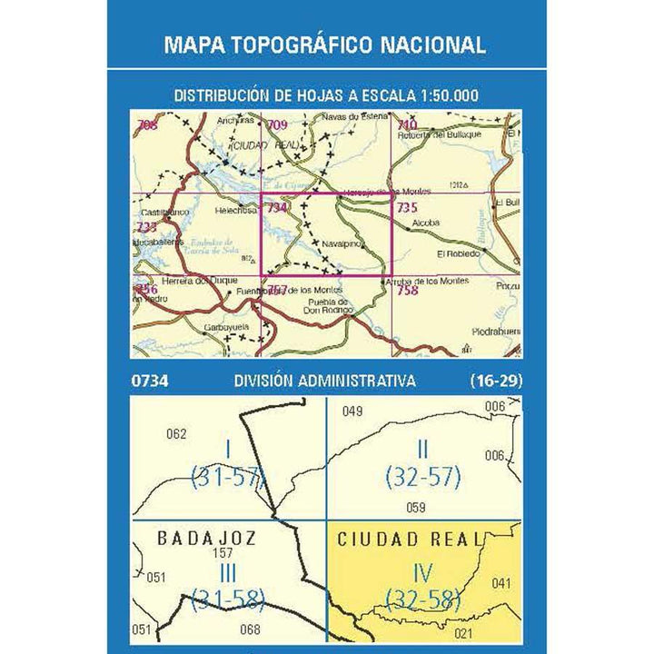 Carte topographique de l'Espagne n° 0734.4 - Navalpino | CNIG - 1/25 000 carte pliée CNIG 