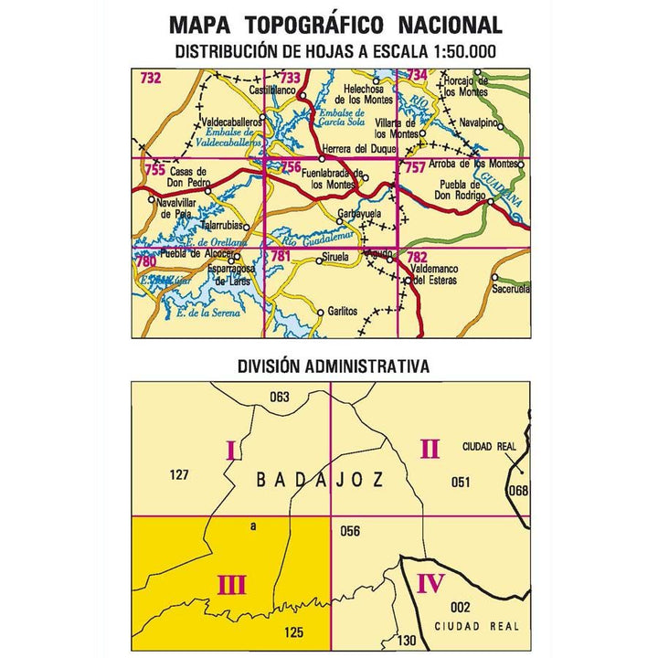 Carte topographique de l'Espagne n° 0756.3 - Río Guadalemar | CNIG - 1/25 000 carte pliée CNIG 