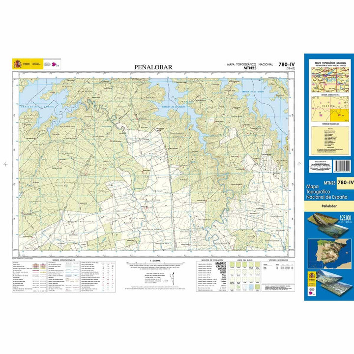 Carte topographique de l'Espagne n° 0780.4 - Peñalobar | CNIG - 1/25 000 carte pliée CNIG 