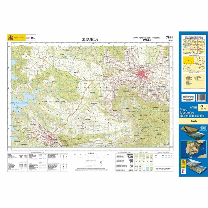 Carte topographique de l'Espagne n° 0781.1 - Siruela | CNIG - 1/25 000 carte pliée CNIG 