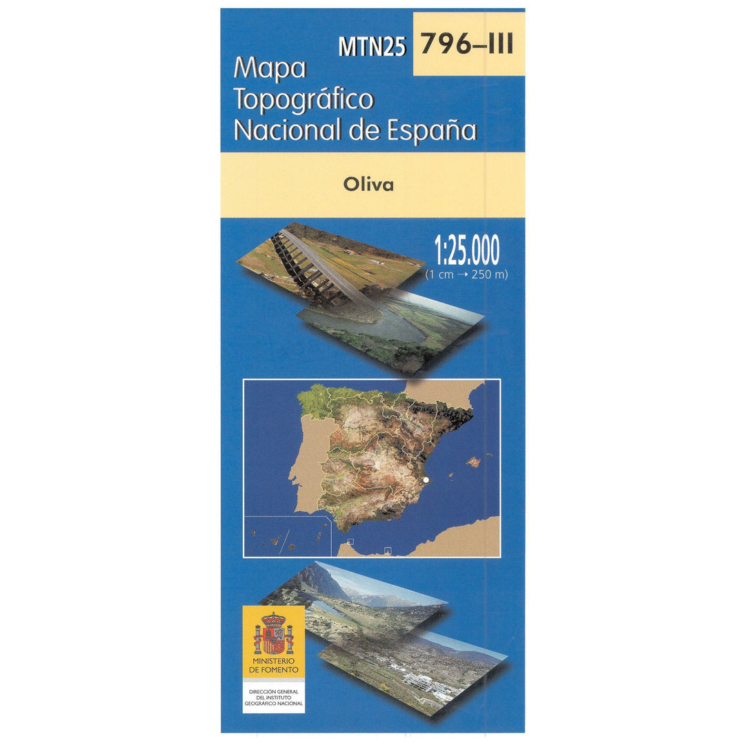 Carte topographique de l'Espagne n° 0796.3 - Oliva | CNIG - 1/25 000 carte pliée CNIG 