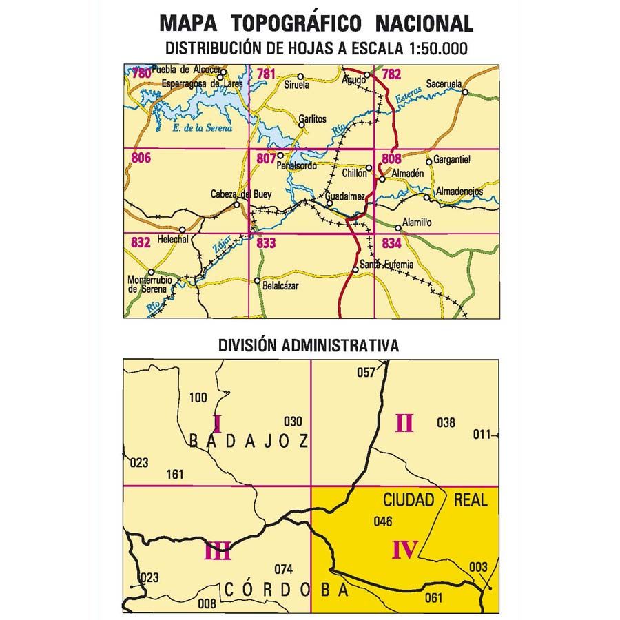 Carte topographique de l'Espagne n° 0807.4 - Guadalmez | CNIG - 1/25 000 carte pliée La Compagnie des Cartes - Le voyage et la randonnée 