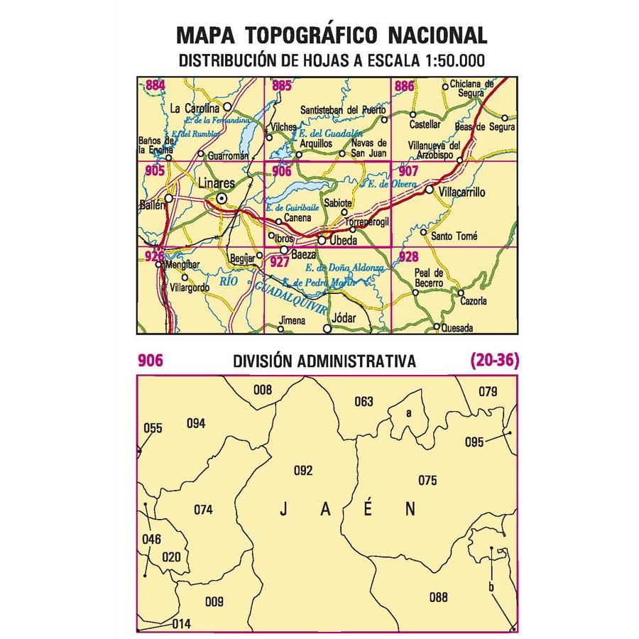 Carte topographique de l'Espagne n° 0906 - Úbeda | CNIG - 1/50 000 carte pliée CNIG 