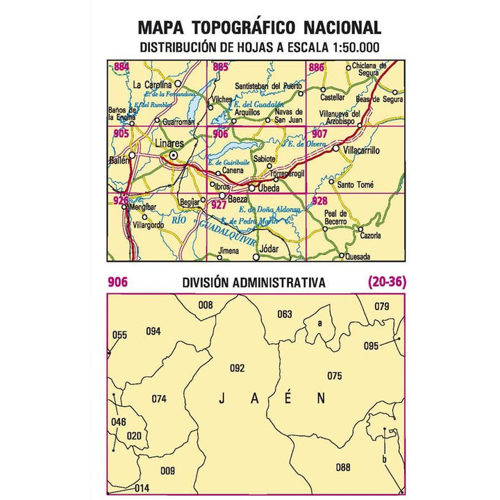 Carte topographique de l'Espagne n° 0906 - Úbeda | CNIG - 1/50 000 carte pliée CNIG 