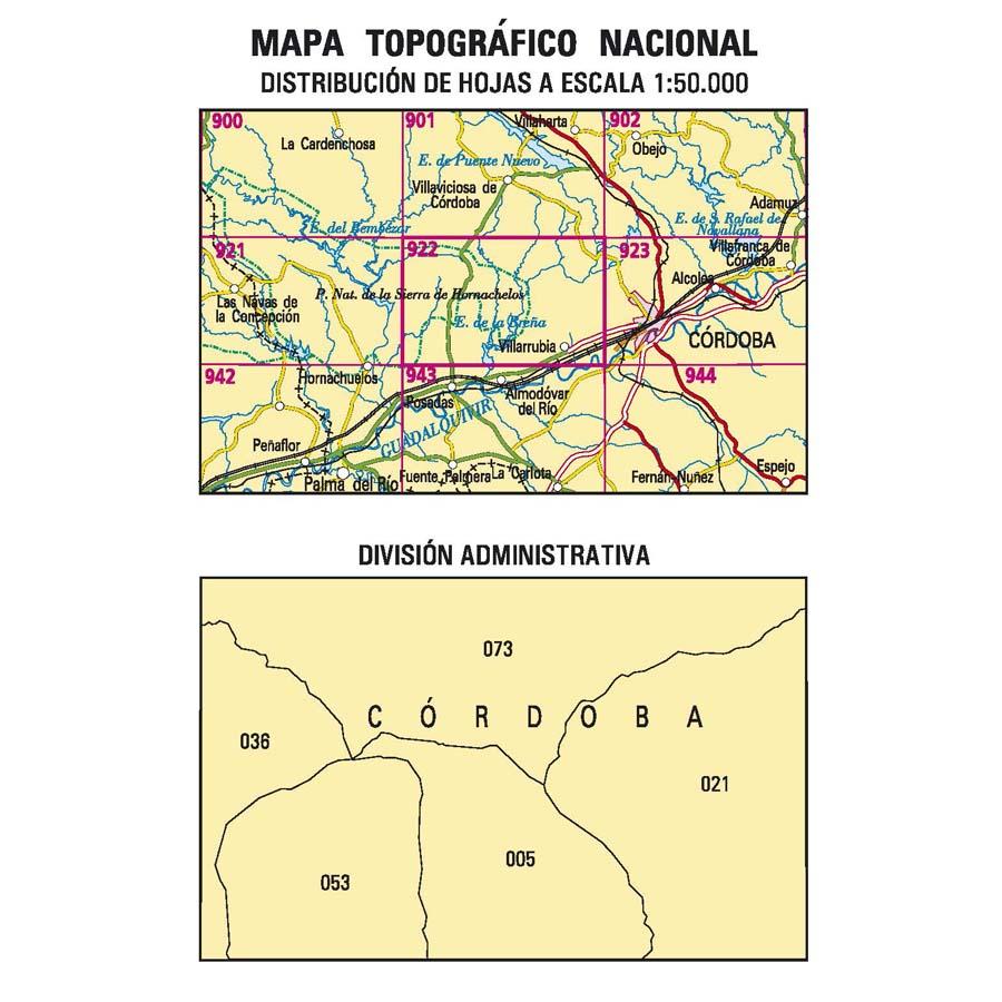 Carte topographique de l'Espagne n° 0922 - Villarrubia | CNIG - 1/50 000 carte pliée CNIG 