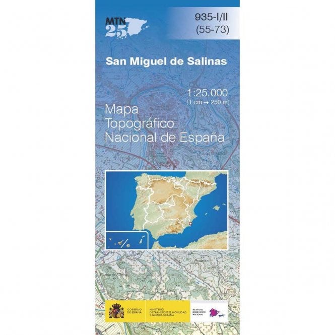Carte topographique de l'Espagne n° 0935.1 - San Miguel de Salinas | CNIG - 1/25 000 carte pliée CNIG 